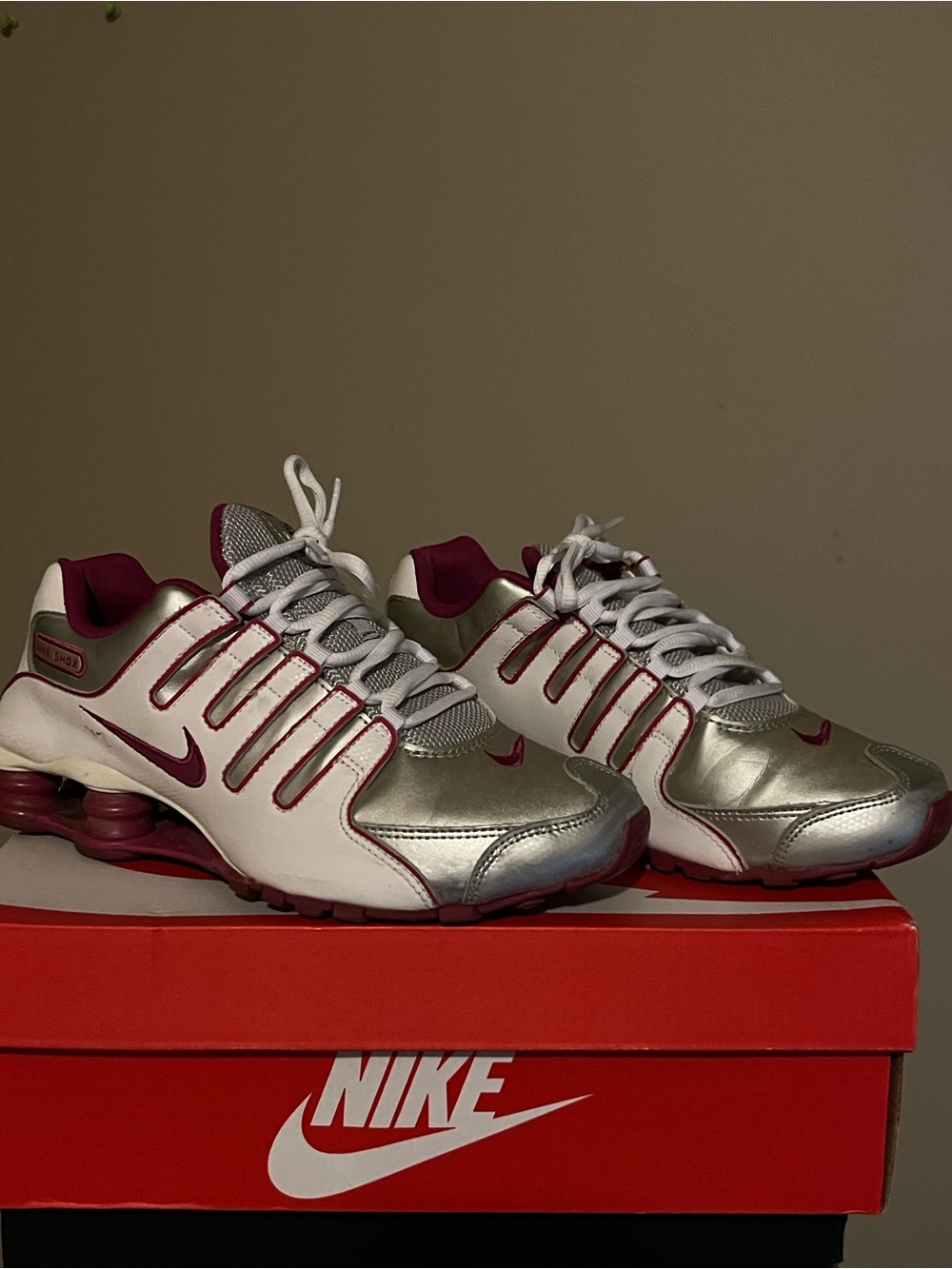 Nike Women’s Silver, White & Pink Athletic Sneakers